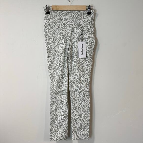 Daily Sports Pants - Daily Sports Women's Print Magic‎ Pants Golf 7/8 Stretch Green White Leaf 2 NEW